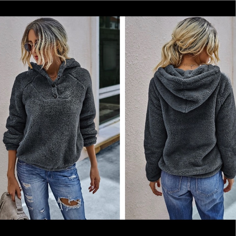 Teddy bear fleece pullover
